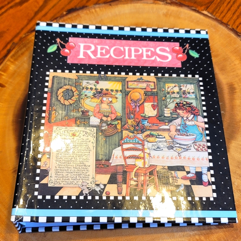 VTG Mary Engelbreit Recipe Keeper Book 1992 2-Ring Baking Kitschy